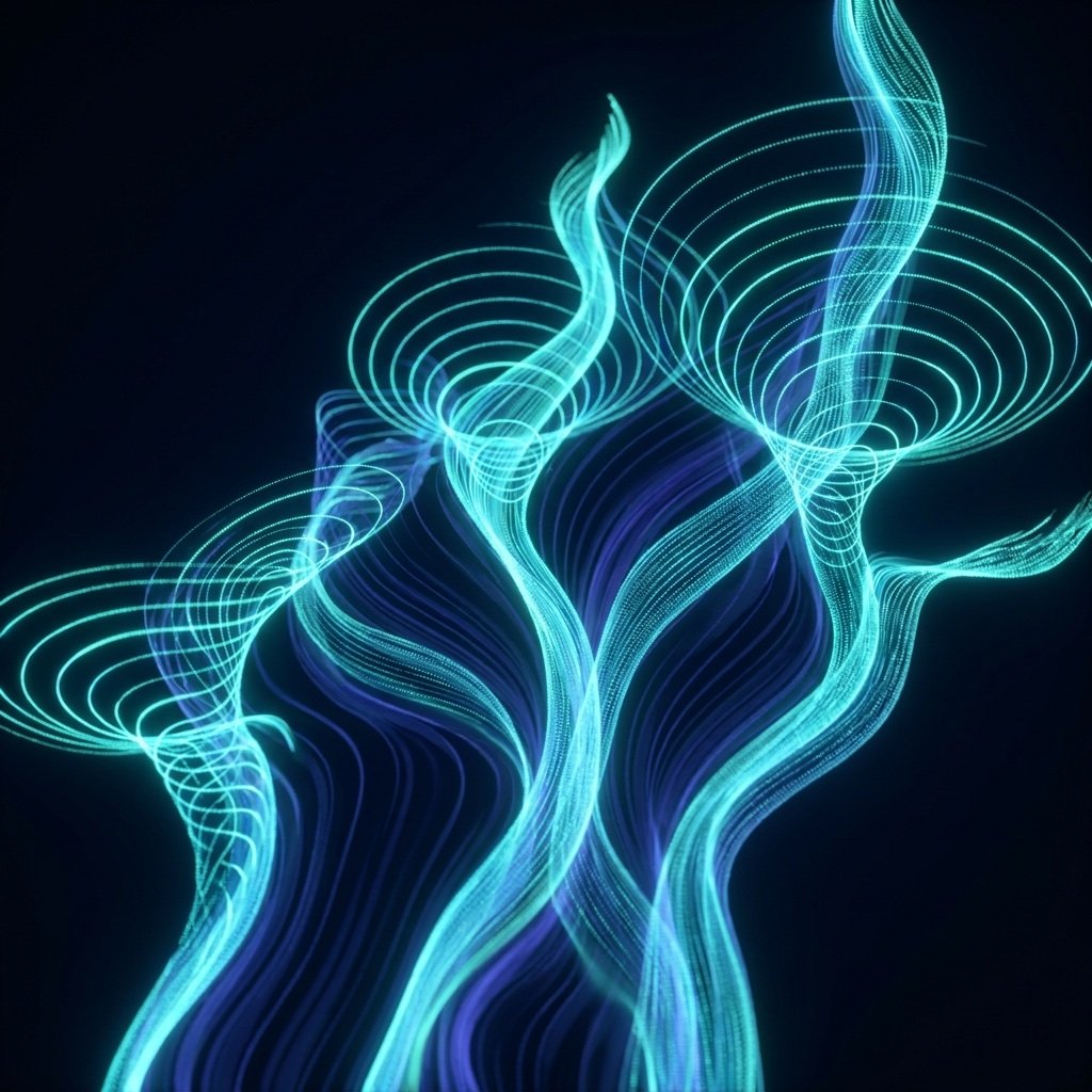 Ondas ascendentes de partículas de luz